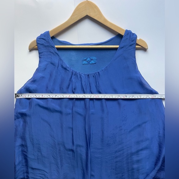 silk blend made in italy royal  Blue Sleeveless Dress - Picture 3 of 7